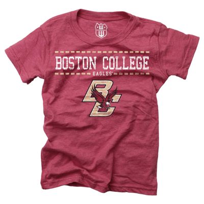 Wes and Willy NCAA Girls S/S Blended Tee,Boston College Eagles,3T,Wine
