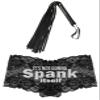 RhinestoneSash Sexy Gifts for Her - SET OF 2: Silver Bold Spank Itself Black Lace Boyshort Panty & Black Fringe - Funny Sayings Panties for Girlfriend - Large - Set2(SpnkBS Whp) SLV/BLK view 1