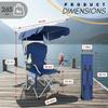 CozyBox Portable Folding Camping Chairs with Canopy Shade, Beach Chair for Adults, Durable Weather Resistant 600D Oxford Cloth, Camping Chair with Canopy for Outdoors [Navy] view 2