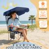 CozyBox Portable Folding Camping Chairs with Canopy Shade, Beach Chair for Adults, Durable Weather Resistant 600D Oxford Cloth, Camping Chair with Canopy for Outdoors [Navy] view 4