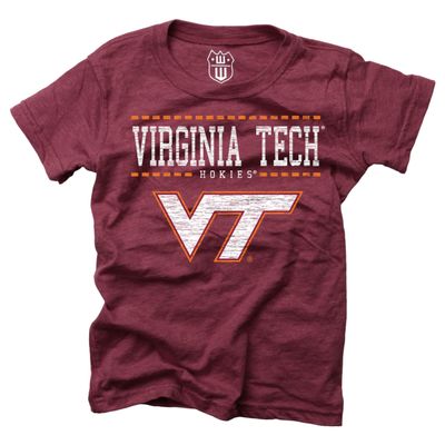 Wes and Willy NCAA Girls S/S Blended Tee,Virginia Tech Hokies,10,HAR Maroon