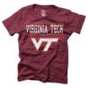Wes and Willy NCAA Girls S/S Blended Tee,Virginia Tech Hokies,10,HAR Maroon view 1