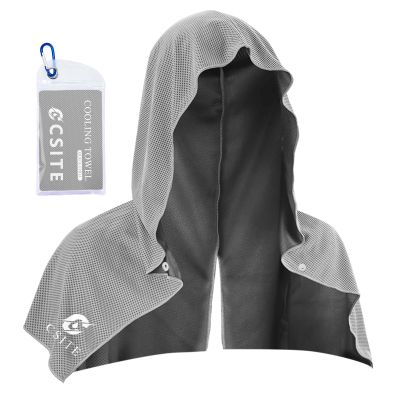 CSITE Cooling Hoodie Towels, Instant Cooling Towels for Neck and Face, UPF 50 Sun Protection, Ice Towel for Hot Weather, Head Towel for Sports, Camping, Cycling & More Activities