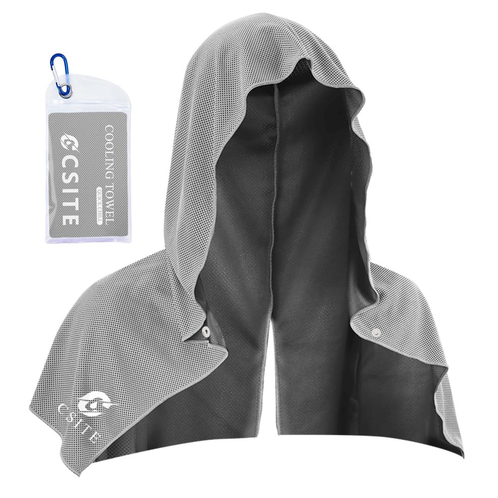 CSITE Cooling Hoodie Towels, Instant Cooling Towels for Neck and Face, UPF 50 Sun Protection, Ice Towel for Hot Weather, Head Towel for Sports, Camping, Cycling & More Activities