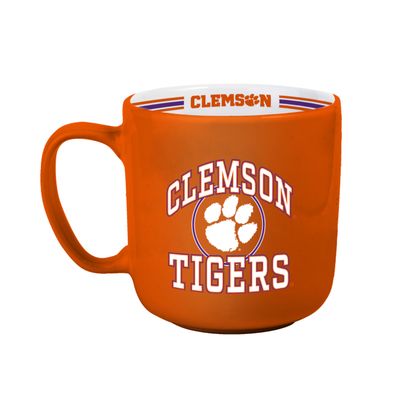 Logo Brands NCAA Clemson Tigers 15oz Stripe Mug - Team Logo, Inside Print, Standard Handle, Microwave & Dishwasher Safe