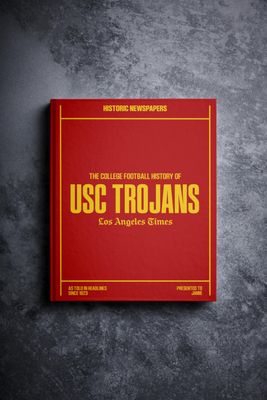 Signature gifts USC College Football Personalized Newspaper History Book, A3 Large Deluxe Hardcover - Trojans Football Fan - Southern California Alumni - Students Keepsake Gift (U SoCal Trojans)