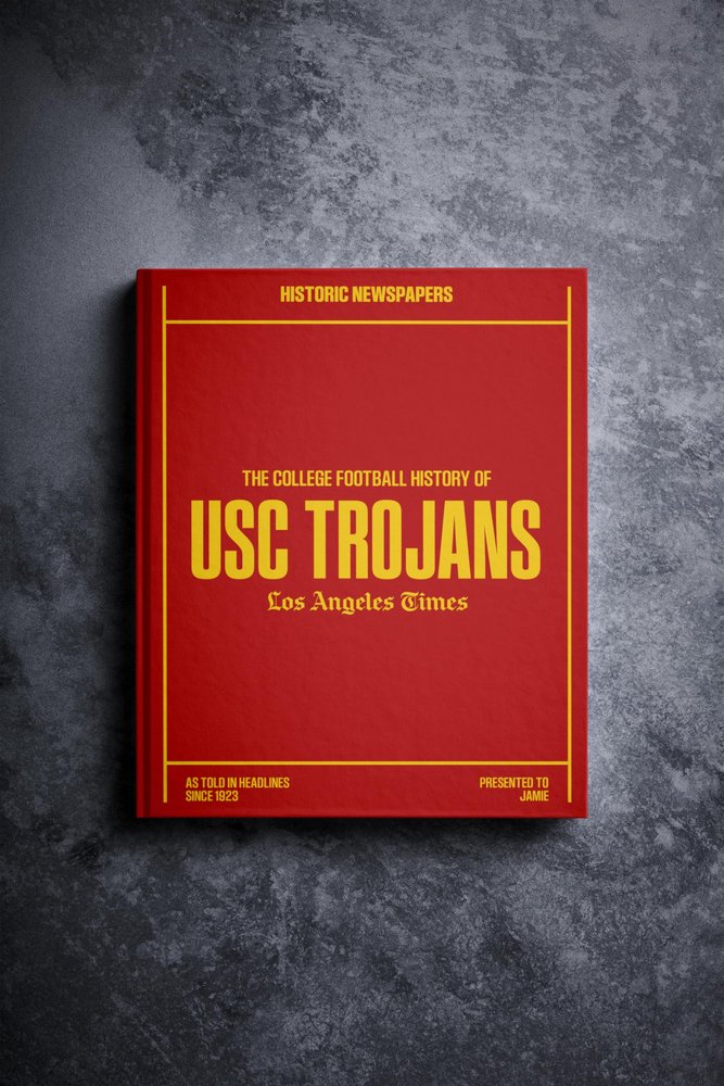 Signature gifts USC College Football Personalized Newspaper History Book, A3 Large Deluxe Hardcover - Trojans Football Fan - Southern California Alumni - Students Keepsake Gift (U SoCal Trojans)