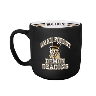 Logo Brands NCAA Wake Forest Demon Deacons 15 oz Stripe Coffee Mug - Vintage Team Logo, Inside Print & Stripes, Microwave & Dishwasher Safe- Great Gift For Fans & Alumni