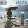 CozyBox Portable Folding Camping Chairs with Canopy Shade, Beach Chair for Adults, Durable Weather Resistant 600D Oxford Cloth, Camping Chair with Canopy for Outdoors [Olive Green] view 2