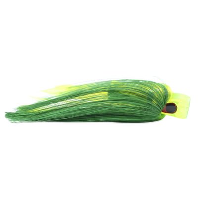 C&H Lures Alien Lure, Green/Chartreuse Nylon Hair Skirt, Concave Head, Hologram Eye, 7.5 inches