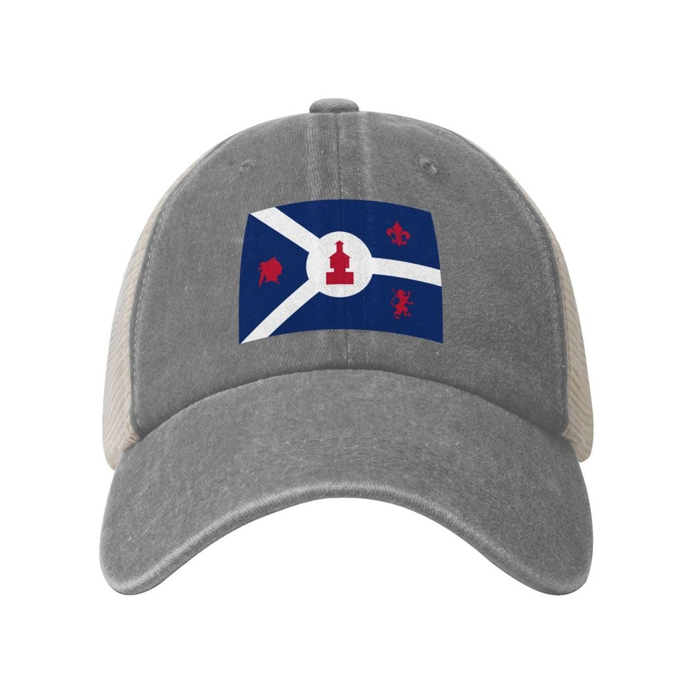 Flag of Fort Wayne, Indiana Baseball Cap for Women Mens Hats Retro Mesh Caps Dad Hat Gray