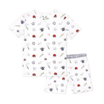 Bellabu Bear Kids Shorts Set for Boys & Girls, Matching Family Pajamas, Rayon from Bamboo (as1, age, 2_years, Baseball)