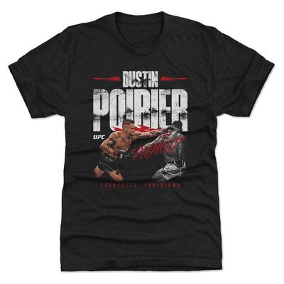 500 LEVEL Dustin Poirier UFC Men's Premium T-Shirt - Dustin Poirier Strike WHT (Tri Black, XXX-Large)