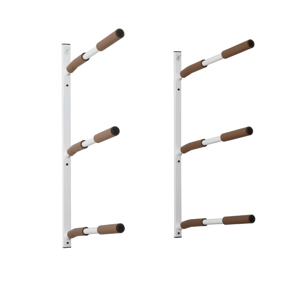 SPAREHAND Premium Edition: All Climate Wall Mount Hybrid Rack for SUPs and Kayaks - 3 Tier Storage Rack Shelf for Garage Storage and Display (All Natural Sand)