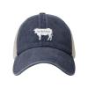 NineFit Basics Eat More Beef Hat Mens Vintage Distressed Baseball Caps with Breathable Mesh Back Trucker Hat Navy Blue view 2
