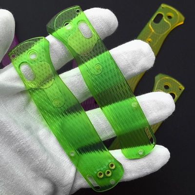 UPFIST 1Pair Custom Acrylic Scales Fits for Bugout 535, Clear Handle Patch DIY Replacement (Size : Green)