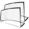 RUNBOW 9x5 ft Portable Kids Soccer Goal for Backyard Adult Junior Large Practice Soccer Net with Carry Bag (9x5FT, 2 Pack, Black) view 1