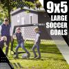 RUNBOW 9x5 ft Portable Kids Soccer Goal for Backyard Adult Junior Large Practice Soccer Net with Carry Bag (9x5FT, 2 Pack, Black) view 4