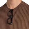 Men's Crew Knitted T-Shirt Slim Solid Muscle Short Sleeve Classic Workout Male Knit Tee (XX-Large,Camel Color) view 3