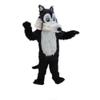 Eamior Big Black Wolf Mascot Costume Adult Size for Men & Women with Built-in Fan Inside the Head view 1