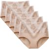 HEJIGOOD Plus Size Womens High Waist Underwear,Full Coverage Tummy Control Briefs,Postpartum Panties,5-Pack,Beige(L-5XL) (Beige,XX-Large) view 1