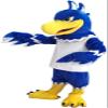 Blue-and-White Hawk Eagle Mascot Costume Adult Size for Men & Women with Built-in Fan Inside the Head view 2