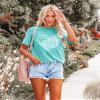 Women Adventure Awaits Outdoor Graphic Tee Shirt Kindness Heart Printed Hike Mountain Nature Travel Shirt Workout Tops, Aqua Blue L view 2