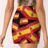 Grunge Flag Spain Women's Athletic Tennis Skirt with Pocket Golf Active High Waisted Skirts for Sports Gym view 3