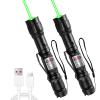 [2 Packs] Rechargeable Professional Green Laser Pointer High Power Green Beam Laser Light Long Distance Range For TV/LED/LCD Screens Tactical Flashlights Presentation Office/Outdoors/Astronomic [002] view 1