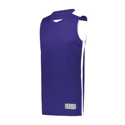 Augusta Sportswear Youth Swish Reversible Basketball Jersey, Purple/White, M