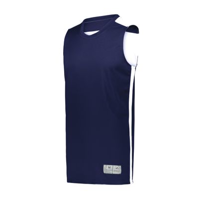 Augusta Sportswear Youth Swish Reversible Basketball Jersey, Navy/White, L