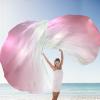 2 Sets of 55 x 78" Dance Metallic Semicircle Worship Angel Wing Flags with Scalable Rods - Praise Flags Worship Silk Flex Flag for Dance Church Performance-white-pink