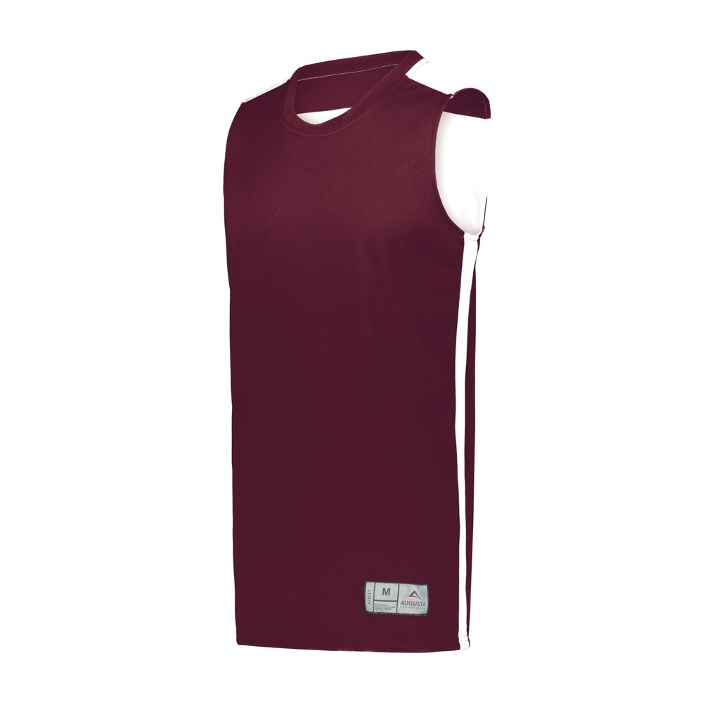 Augusta Sportswear Youth Swish Reversible Basketball Jersey, Maroon/White, S