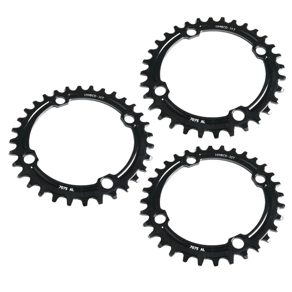Bike Crankset Single 104mm Chainring Refitting 7075 Aluminum 104BCD 30T 32T 34T