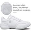 FUQIAO Girls White Cheerleading Shoes Lightweight Youth Cheer Competition Sneakers Kids Training Tennis Shoes, White 11.5 Little Kid view 2