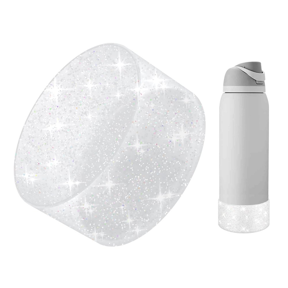BKBY Protective Glitter Silicone Boot Compatible with Owala 24oz 32oz 40oz, Bling Cup Sleeve Bottom Bumper Cover Compatible with Owala FreeSip, Twist, or Flip Stainless Steel Water Bottles