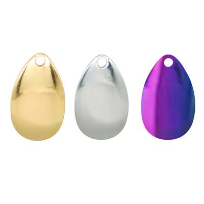 Cuoyuqie 50pcs Plated Steel Plain Indiana Spinner Blades, Smooth Finish Size 21 * 13mm (Colorful 50pcs)