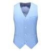 Maiyifu-GJ Men's Slim Fit Suit Vest Business Formal Dress Waistcoat Vests Sleeveless Jacket for Wedding Party Dinner (Light Blue,Medium) view 1