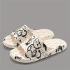 Hhhchpm Men's Women Kids Trendy Flower Print Slip On Platform Slides, Unisex Casual Open Toe Anti-Skid Slippers for Indoor Outdoor Bathroom (Little Bear,5.5,6) view 3