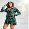 Women's UPF 50+ Swim Cover Up Sun Protection Hoodie Long Jacket SPF Lightweight Beach Cover Ups for Women(Leaf,L) view 4