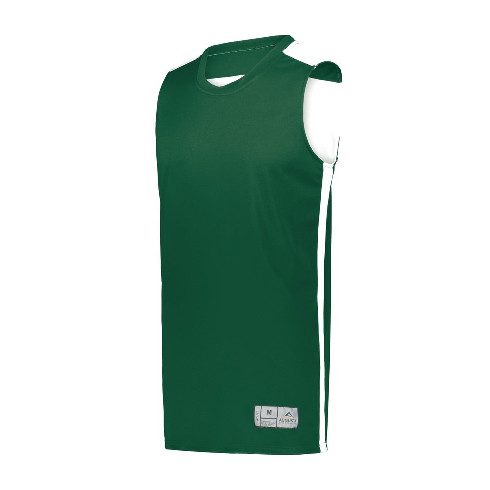 Augusta Sportswear Youth Swish Reversible Basketball Jersey, Dark Green/White, M