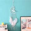 ZMQJEQANBG Wind Chimes Moon Dream Catcher Wind Chime Ornaments Student Graduation Gift Creative Birthday Gift Decoration Gifts for Garden Decor, White view 3