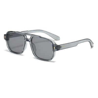 YAMEIZE Pilot Double Bridge Rectangle Sunglasses - 70s Retro Classic Square Eyewear UV400 Protection Driving for Women Men