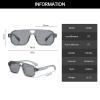 YAMEIZE Pilot Double Bridge Rectangle Sunglasses - 70s Retro Classic Square Eyewear UV400 Protection Driving for Women Men view 4