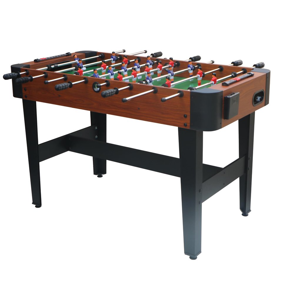 4FT Foosball Table with 2 pcs Footballs Easily Assemble Wooden Soccer Game Table for Game Room, Bars, Family Night