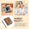 Amsgedhie Personalized Wallet Women Small with Birth Flower and Name: Custom Bi-fold Women's Wallets - Ladies Minimalist Wallet for Women Teen Girls Gift (Cyan, Birth Flower Name 1#) view 2