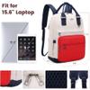 Angel Kiss Backpack Purse for Women, Large Travel Backpack with USB Port, Anti-Theft Design, Water-Resistant Daypack for Casual and Business for Work Beige-Red view 2