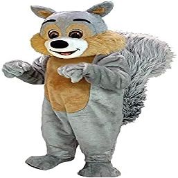 Eamior Little Grey Squirrel Mascot Costume Adult Size for Men & Women with Built-in Fan Inside the Head