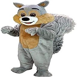 Eamior Little Grey Squirrel Mascot Costume Adult Size for Men & Women with Built-in Fan Inside the Head