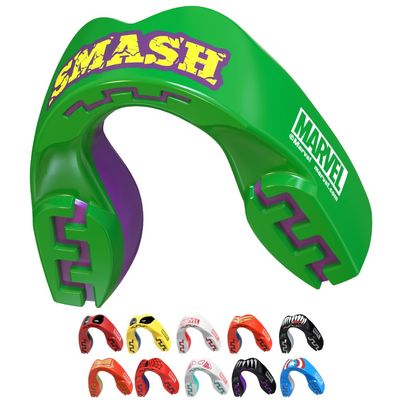 Marvel The Hulk Sports Mouthguard, Dual Layer Premium Mouth Guard with Case for Boxing, Basketball, Lacrosse, Football, Martial Arts, Hockey and Contact Sports (Junior <11 Years, Green)